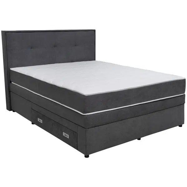 Hom`in POSTEL BOXSPRING, 160/200 cm, tmavě šedá
