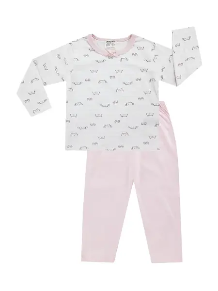 JACKY Pyžamo  ružová / čierna / biela