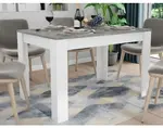 Jedálenský stôl Adam 120x80 cm, biely/šedý betón, rozkladací%