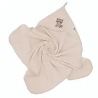 BocioLand Osuška s kapucí a oušky Mýval, 80x80 cm - béžový