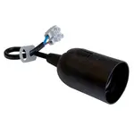 Hladká renovačná objímka E27 čierna