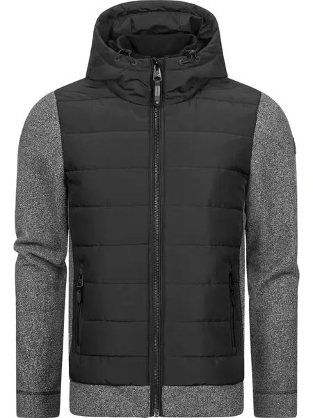 Ragwear Prechodná bunda 'Doryan'  sivá melírovaná / čierna