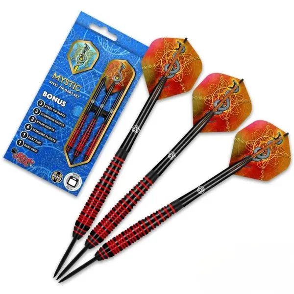 Šipky Shot Value Range Mystic Red Plated Brass steel 3ks 23 g