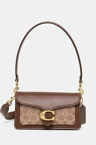 Kožená kabelka Coach Tabby hnědá barva, CY200