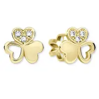 Soliter Zlaté srdíčkové náušnice s krystaly 239 001 00938