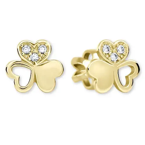 Soliter Zlaté srdíčkové náušnice s krystaly 239 001 00938
