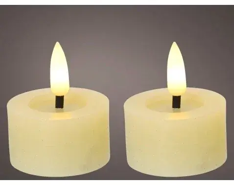 LED čajová sviečka (2 ks) Lumineo 4,4x5,2 cm, krémová vosková%