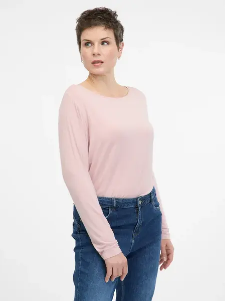 Light pink women's long-sleeved T-shirt ORSAY - Women's