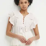 Bavlněná halenka Pepe Jeans DOROTEA dámská, růžová barva, hladká, PL304815