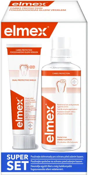 ELMEX Caries Protection Super set Zubní pasta 75 ml + ústní voda 400 ml