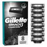 GILLETTE Mach3 Charcoal Náhradní hlavice do holicího strojku pro muže 8 ks