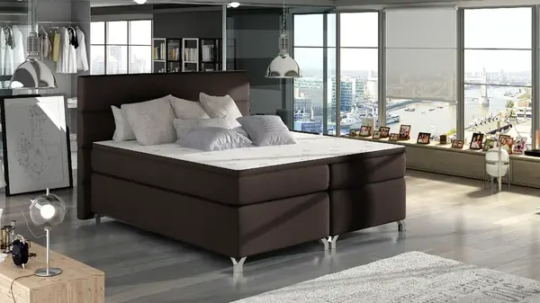 Boxspring Amadeo Rozměr: 160 x 200 cm, látka: Soft 66, Varianta: Bez LED osvětlení