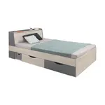 Postel Delta DL15 - 120x200 cm Dveře: Dub / Antracit