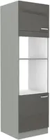 Vysoká skříňka pro vestavnou a mikrovlnou troubu 60 DPM-210 2F Barva korpusu: Šedá, Barva dvířek: Šedý lesk (Šedá)