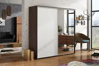 Šatní skříň Ska A20 Barva korpusu: Čokoláda, Rozměry: 125 cm, Dveře: Bílé