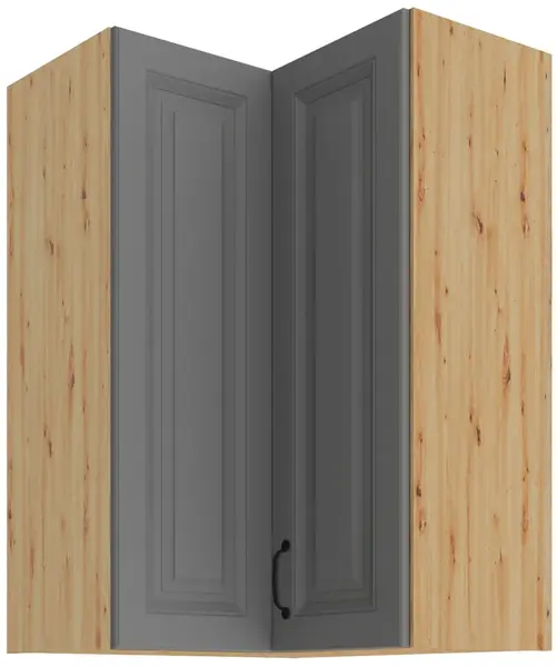 Horní rohová skříňka Stilo 60x60 GN-90 2F (90°) Barva korpusu: Dub artisan, Barva dvířek: Dust Grey