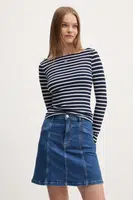Tričko s dlouhým rukávem Tommy Jeans tmavomodrá barva, DW0DW19817