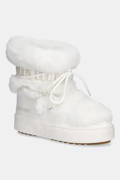 Sněhule Moon Boot MB LTRACK FAUX FUR WP bílá barva, 80D2450130 A001