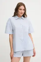 Košile Tommy Hilfiger dámská, modrá barva, regular, s klasickým límcem, UW0UW05866