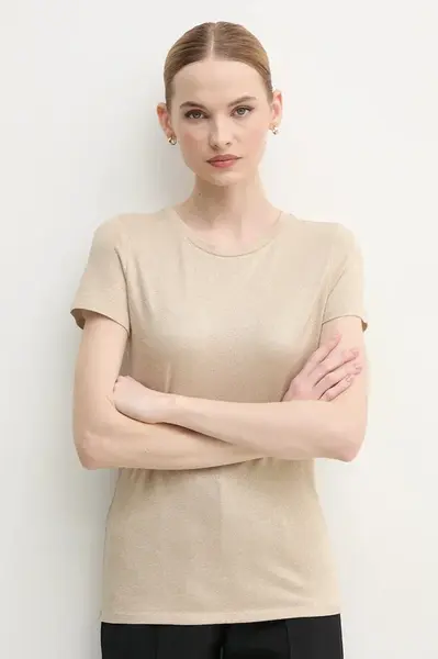 Tričko Marc Aurel béžová barva, 7632-7000-73813