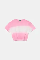 Dětské bavlněné tričko United Colors of Benetton růžová barva, 3NPDC10OK