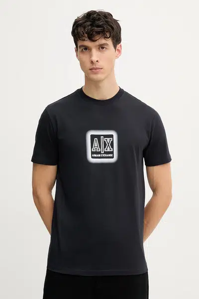Bavlněné tričko Armani Exchange tmavomodrá barva, s potiskem, XM000545 AF10361