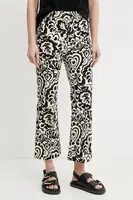 Kalhoty Weekend Max Mara dámské, černá barva, zvony, medium waist, 2515131122600