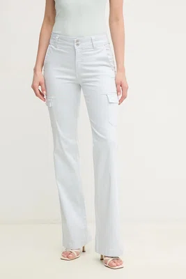 Kalhoty Guess dámské, modrá barva, high waist, W5GA1B W93CL