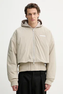 Bomber bunda Heliot Emil béžová barva, zimní, oversize, PRESS25_M_02_100_ST18_CO