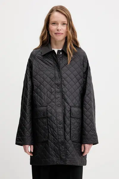 Bunda Tommy Hilfiger černá barva, přechodná, WW0WW46448