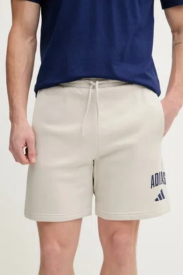 Kraťasy adidas Collegiate pánské, béžová barva, JM1726