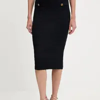 Sukně Guess EVANGELINE tmavomodrá barva, midi, pouzdrová, W5YD66 Z0130