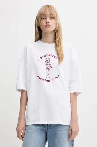 Bavlněné tričko Fiorucci White Dreaming of You Print Relaxed Fit T-Shirt