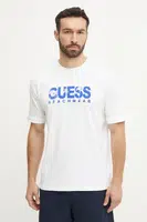 Bavlněné tričko Guess bílá barva, s potiskem, F5GI11 I3Z14