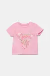 Dětské tričko Guess růžová barva, A5GI03 K6YW4