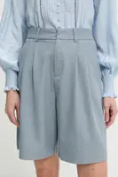 Kraťasy Answear.LAB dámské, modrá barva, hladké, high waist