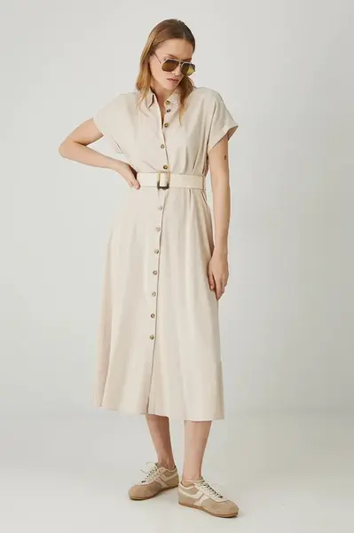 Šaty s příměsí lnu Medicine