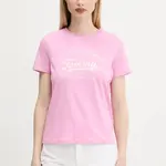 Tričko Tommy Jeans dámské, růžová barva, DW0DW21404