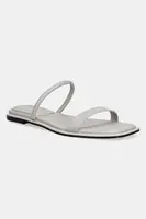 Kožené pantofle Calvin Klein FLAT SANDAL SQUARED 2-BAR LTH