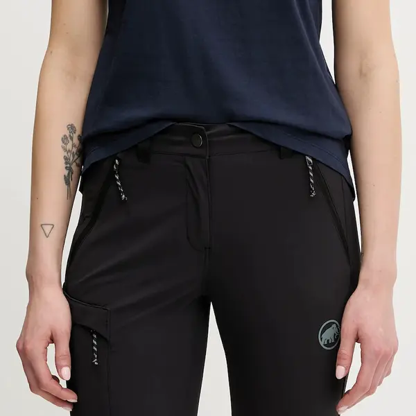 Outdoorové šortky Mammut Runbold IV dámské, černá barva, high waist, 1023-01200