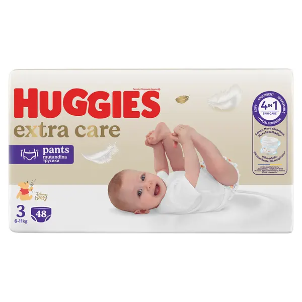 HUGGIES Dětské plenky Extra Care Pants 3 velikost 6-11 kg 48 kusů