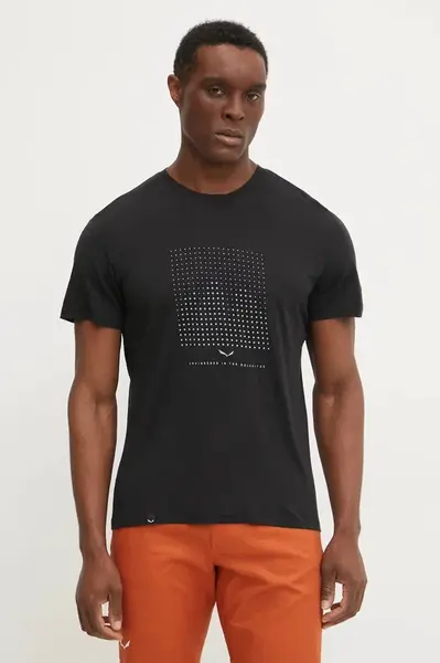 Sportovní triko Salewa Eagle černá barva, s potiskem, 00.0000028901