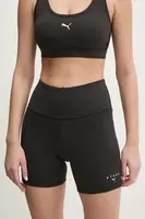 Tréninkové šortky Puma PUMA x HYROX černá barva, s potiskem, high waist, 526905