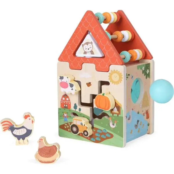 2Dětské hračky Motorická kostka Farma 2 v 1