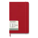 Diář Moleskine 2026 - tvrdé desky L, týdenní, červený
