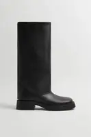 Kožené kozačky Miista Leala dámské, černá barva, na plochém podpatku, E8_3963