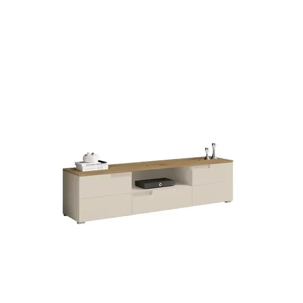 MID.YOU NÍZKÁ KOMODA, kašmírová, dub artisan, 165/42/40 cm