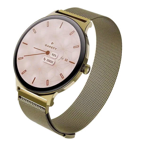 GARETT Smartwatch Verona 2 zlatá gold mesh steel chytré hodinky