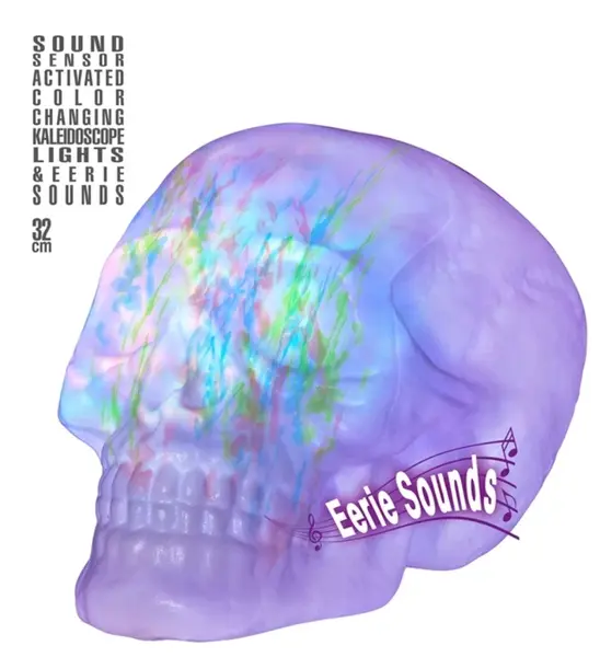 Lebka dekorácia s efektmi 32cm