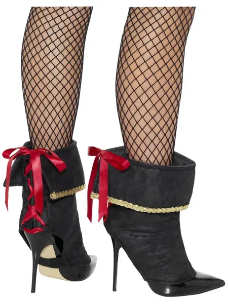 Pirátske návleky na topánky čierne s mašlou